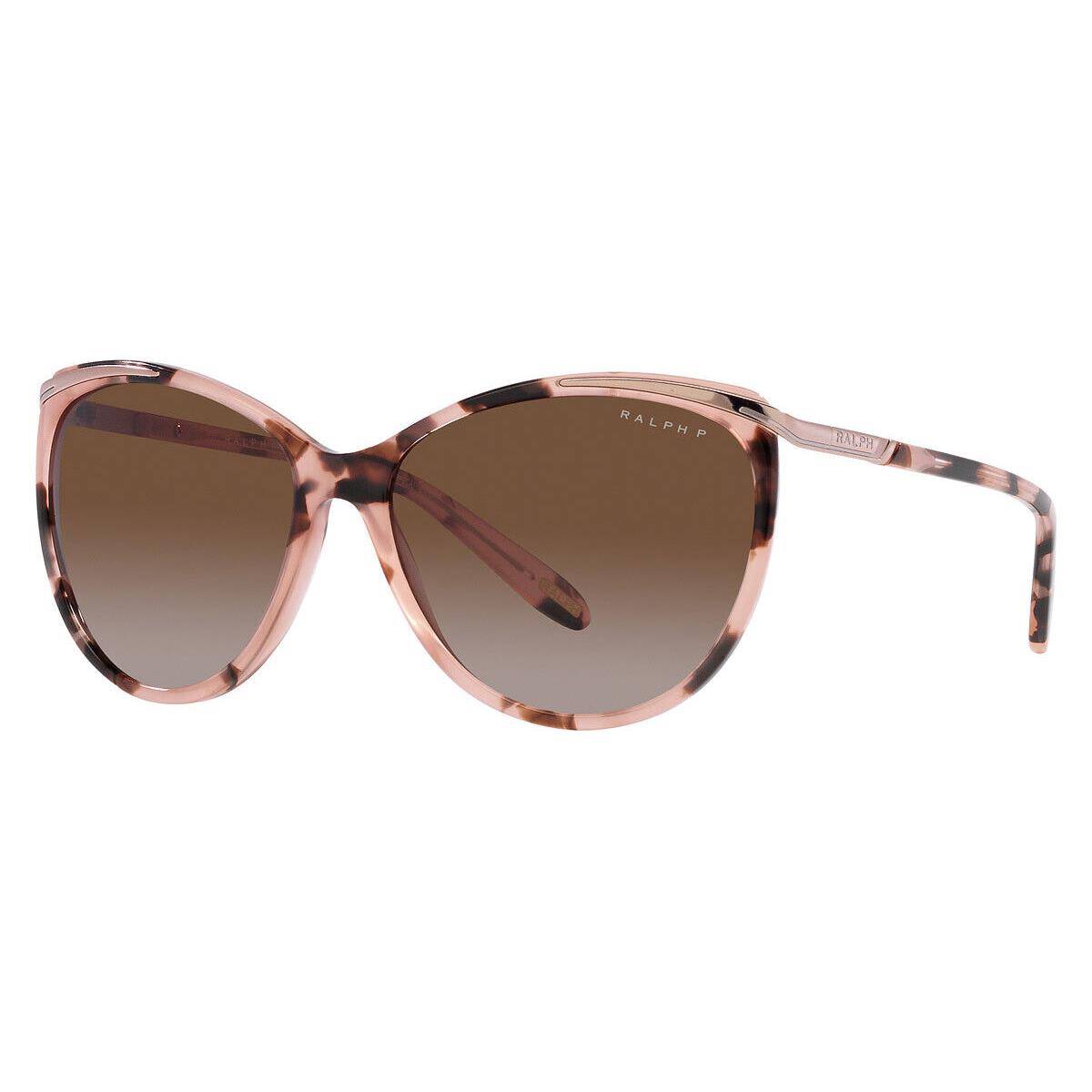 Ralph Lauren RA5150 Sunglasses Shiny Pink Havana Polarized Gradient Brown 59mm