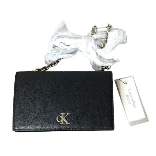 Calvin Klein Minimal Monogram Chain Strap Crossbody Purse Wallet
