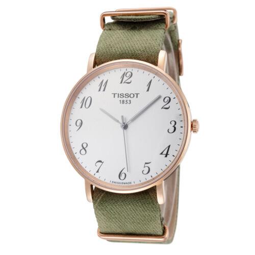 Tissot Men`s T1096103803200 T-classic 42mm Quartz Watch - Dial: White, Band: Beige, Other Dial: Silver