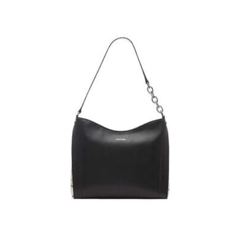 Calvin Klein Nova Chain Hobo Shoulder Bag Black/white