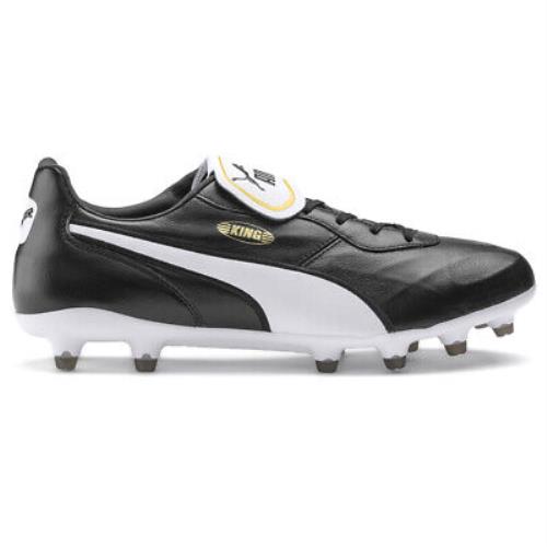 Puma King Top Firm Ground Soccer Cleats Mens Black Sneakers Athletic Shoes 10560