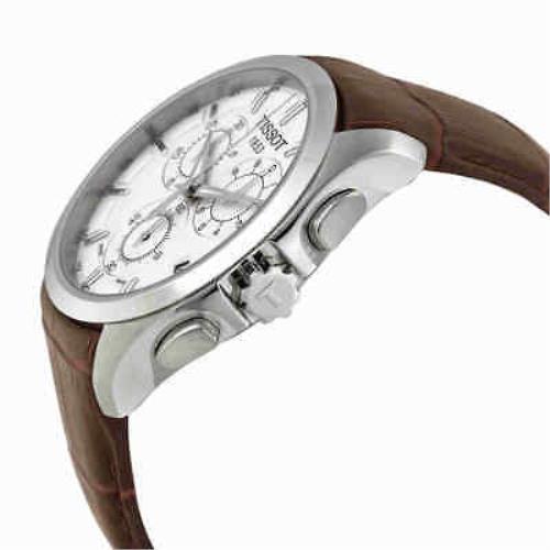 Tissot watch Couturier - Silver Dial, Brown Band, Silver Bezel
