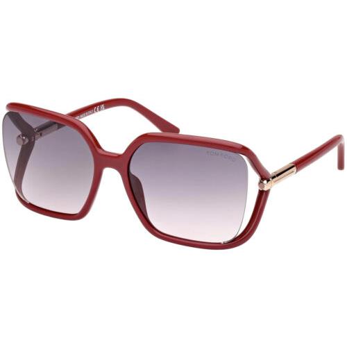 Tom Ford Solange-02 Women`s Cutaway Butterfly Sunglasses - FT1089 - Italy Shiny Fuxia/Smoke (75B-60)