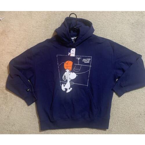 Puma x Peanuts Snoopy Basketball Hoodie Navy Blue Men s Size XL Limited
