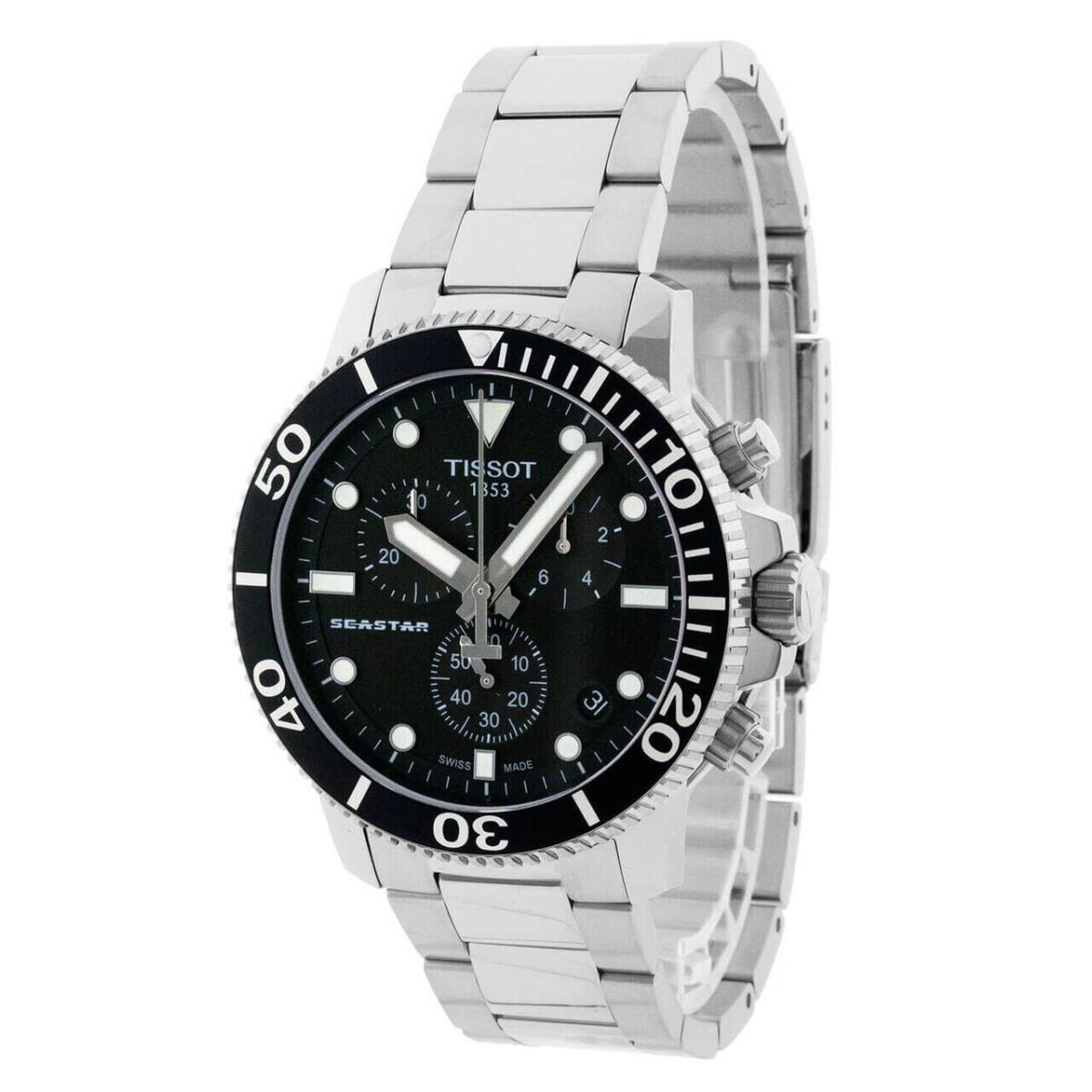 Tissot Seastar 1000 45.5MM Chrono Black Dial Men`s Watch T120.417.11.051.00