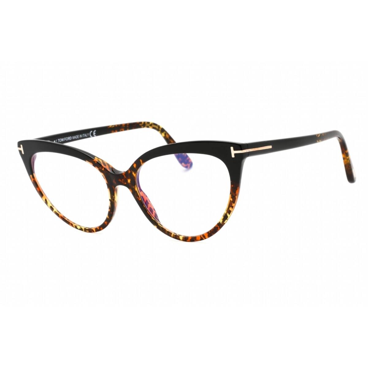 Tom Ford Women`s Eyeglasses Shiny Black/vintage Leopard Frame FT5674-B 005