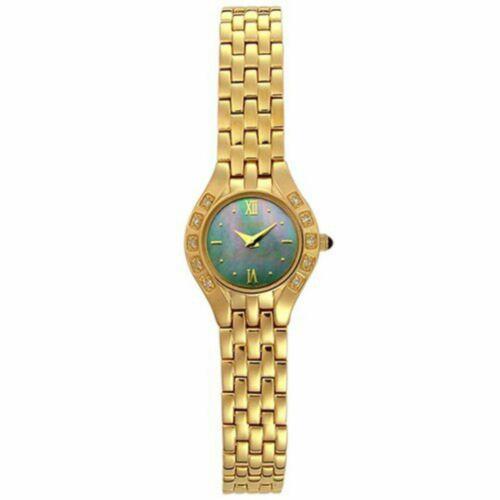 Pulsar PEG664 Womens Diamond Collection Mop Dial Yellow Gold Small Watch 30m
