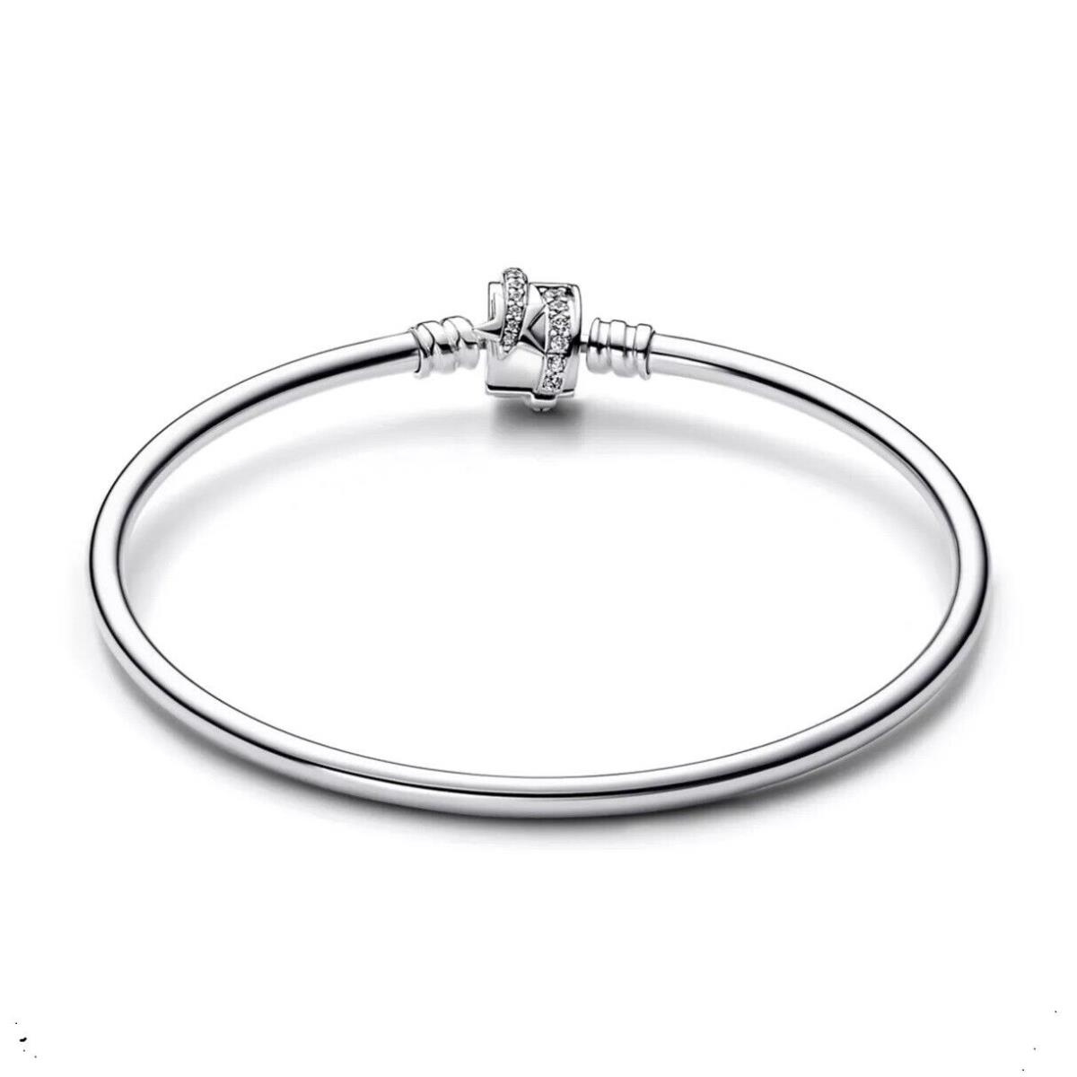 Pandora Moments CZ 925 Silver Sparkling Shooting Star Clasp 592733 C01 8.25 Inch