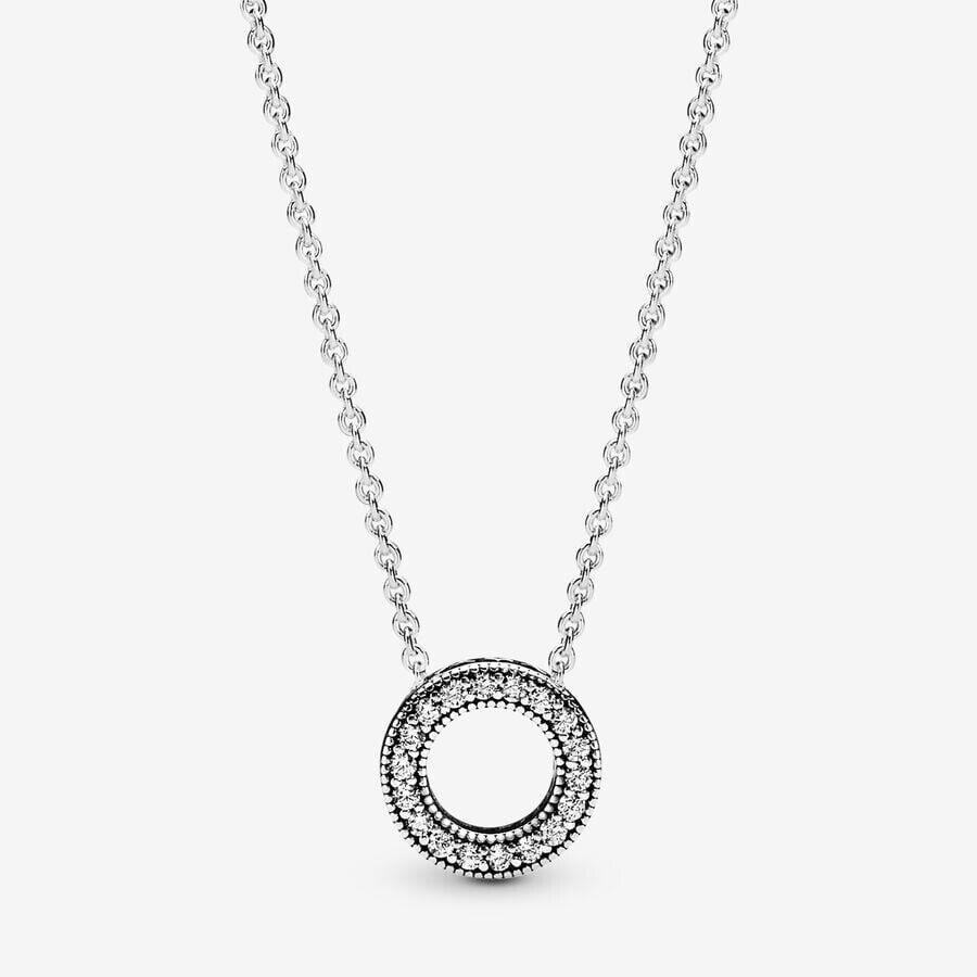 Pandora Signature Logo CZ Pav Circle Collier Necklace 397436CZ