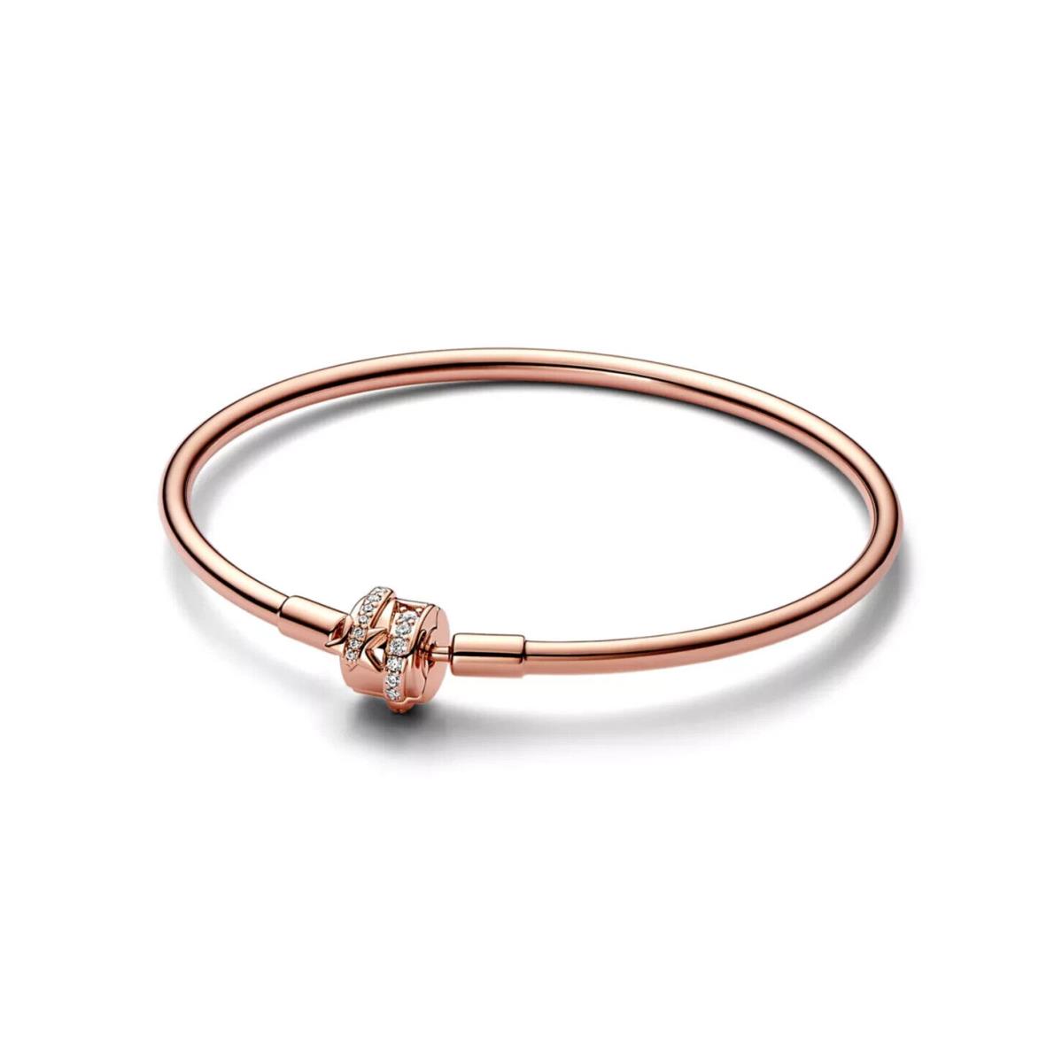 Pandora Moments CZ 14K Rose Gold-plated Sparkling Shooting Star Clasp 582734 C01