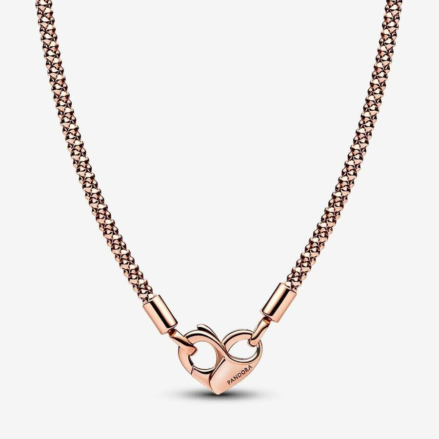 Pandora Moments Rose Gold Plated Studded Chain Necklace 382451C00