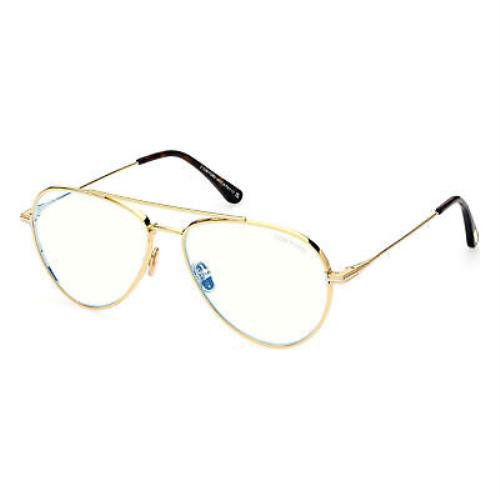 Tom Ford FT5800-B-030-56 Shiny Deep Gold Blue Light Eyeglasses