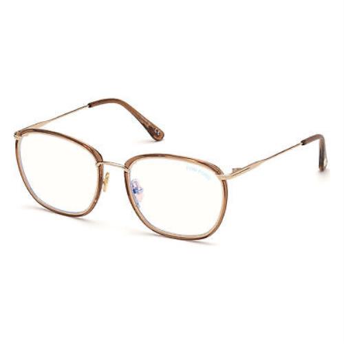 Tom Ford FT5702-B-045-54 Shiny Light Brown Eyeglasses