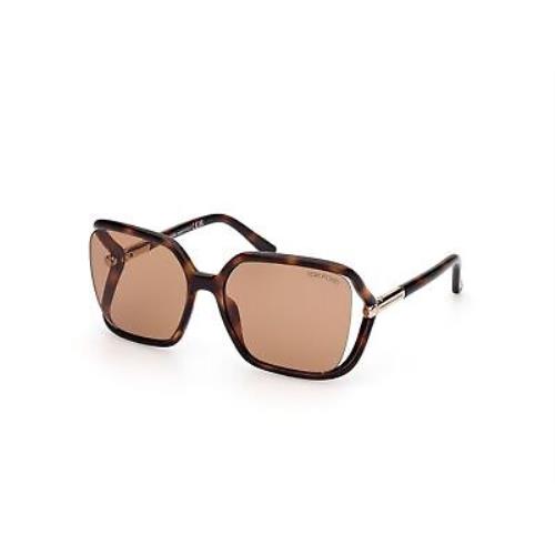 Tom Ford FT1089S-52E-60 Silver Brown Sunglasses