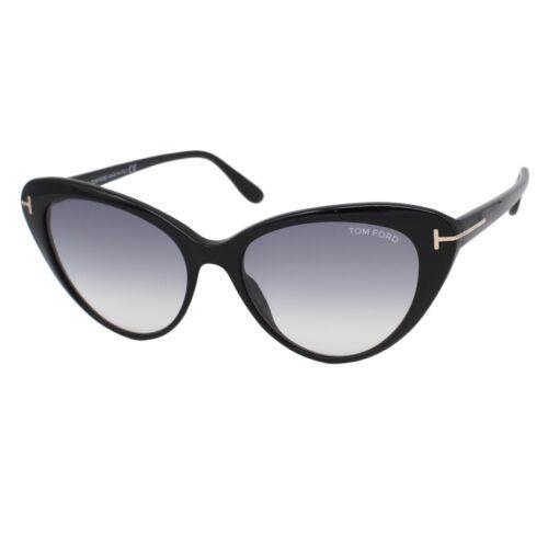 Tom Ford Harlow 869 Shiny Black Gray Gradient Womens Sunglasses 56-17-140 W/case