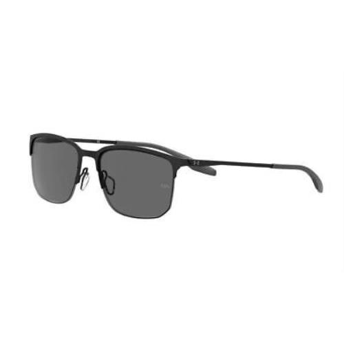 Under Armour UA Streak/g Rectangular Sunglasses Black Frame/grey Lens
