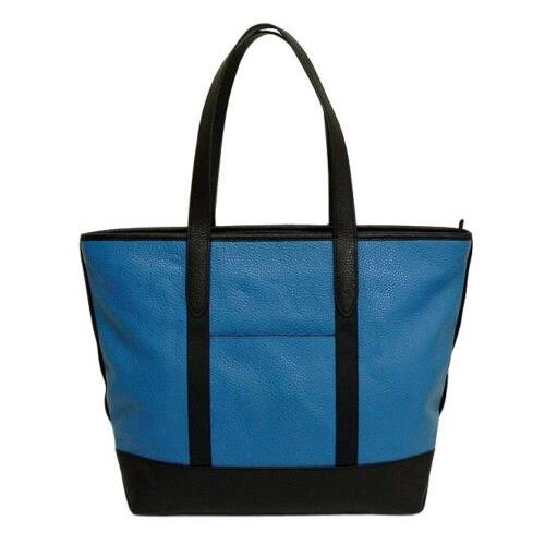 Coach Leather West Tote Carryall - Blue Pebble Leather F23248