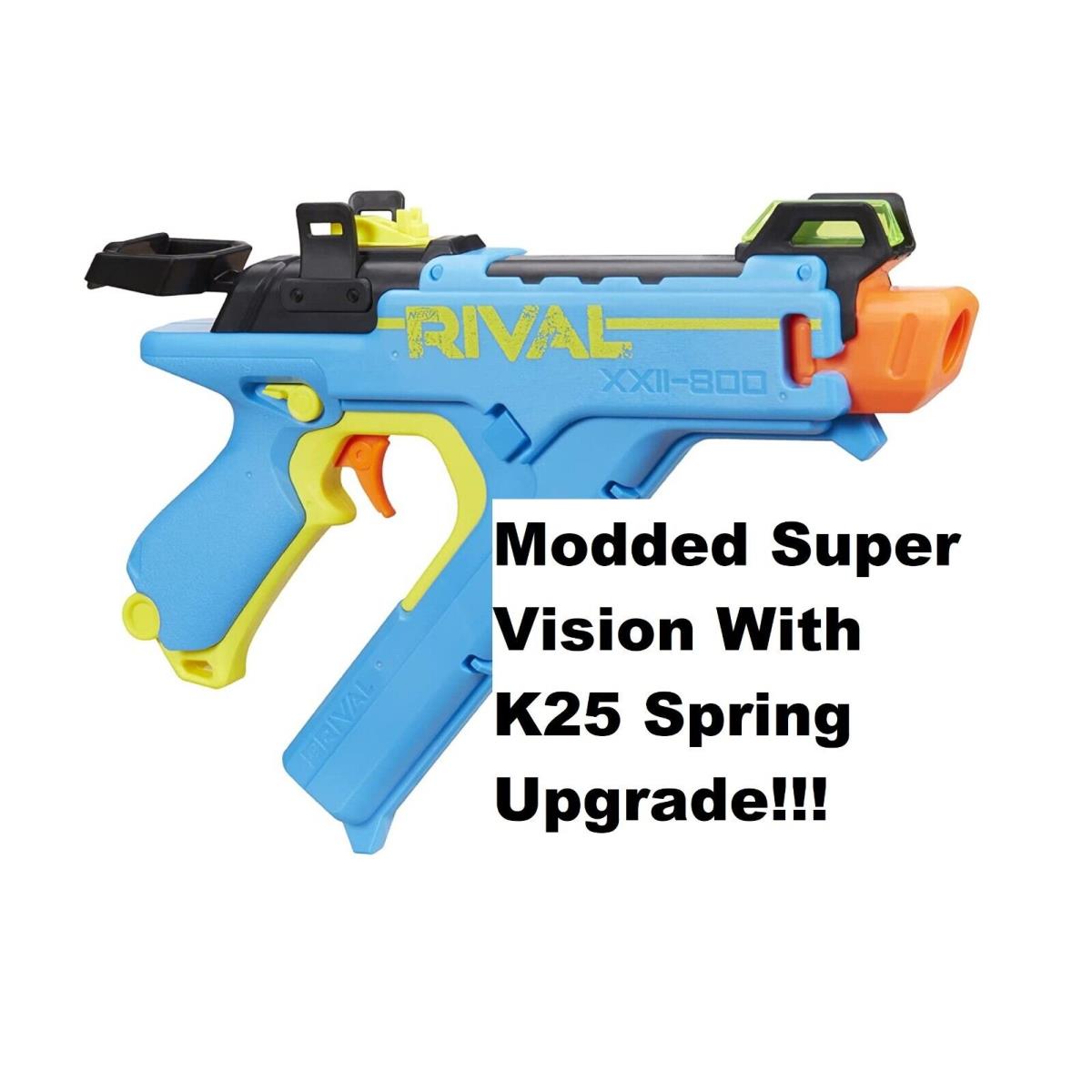 Modded Super Vision - Nerf Rival Blaster w/ K25 Spring Upgrade Toy Gun Pistol