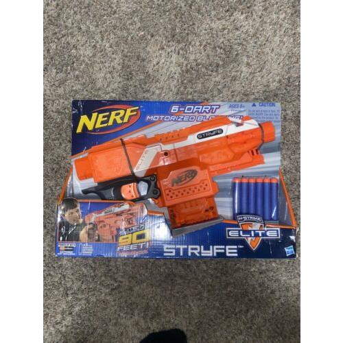 Nerf Stryfe Orange N Strike 6 Dart Semi Auto Elite XD 2014 Motorized Blaster