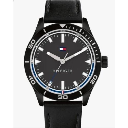 Tommy Hilfiger Men`s Casual Sport Black Dial and Band Watch - 1791819