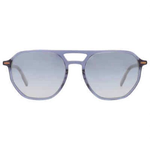 Ermenegildo Zegna Blue Gradient Navigator Men`s Sunglasses EZ0212 90W 55