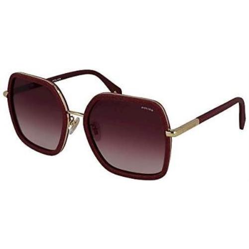 Police Designer Sunglasses Spla 20 0300 58 mm Burgundy Gold Sparkle/red Gradient