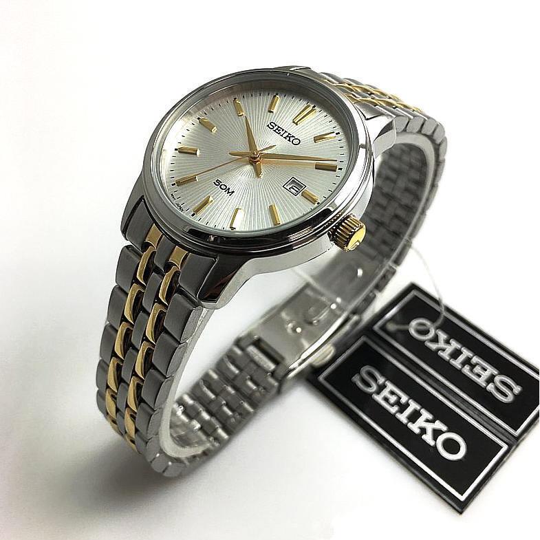 Women`s Seiko Two Tone Stainless Steel Dressy Watch SUR661 SUR661P1