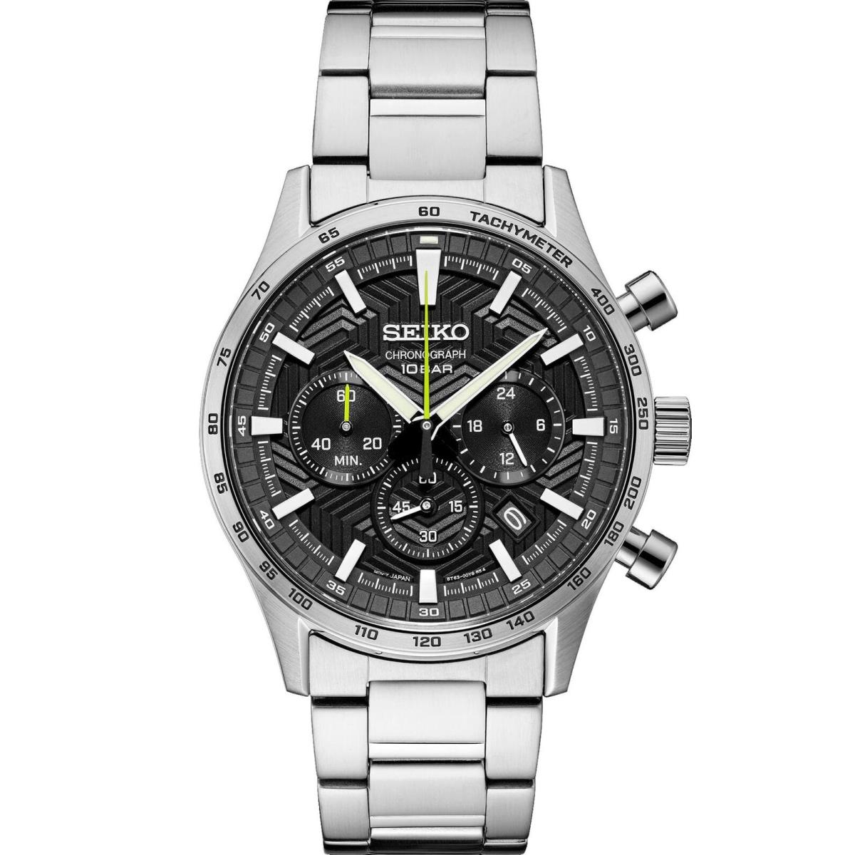 Seiko Men`s Essentials SS Quartz Chrono Black Dial SSB413P1