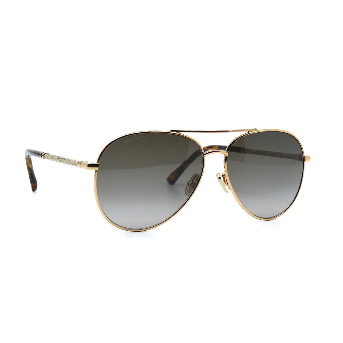 Jimmy Choo Devan/s 06J Gold Grey Aviator Sunglasses 59-13