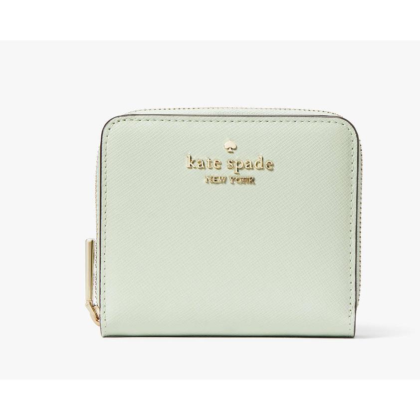 New Kate Spade New York Staci Small Zip Around Wallet Light Olive WLR00636