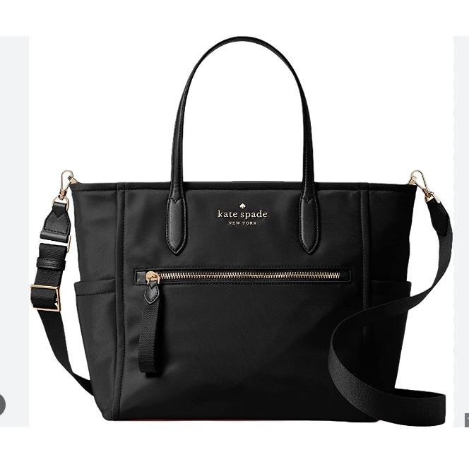 Kate Spade New York Chelsea Nylon Medium Satchel Tote Shoulder Bag Black Handbag