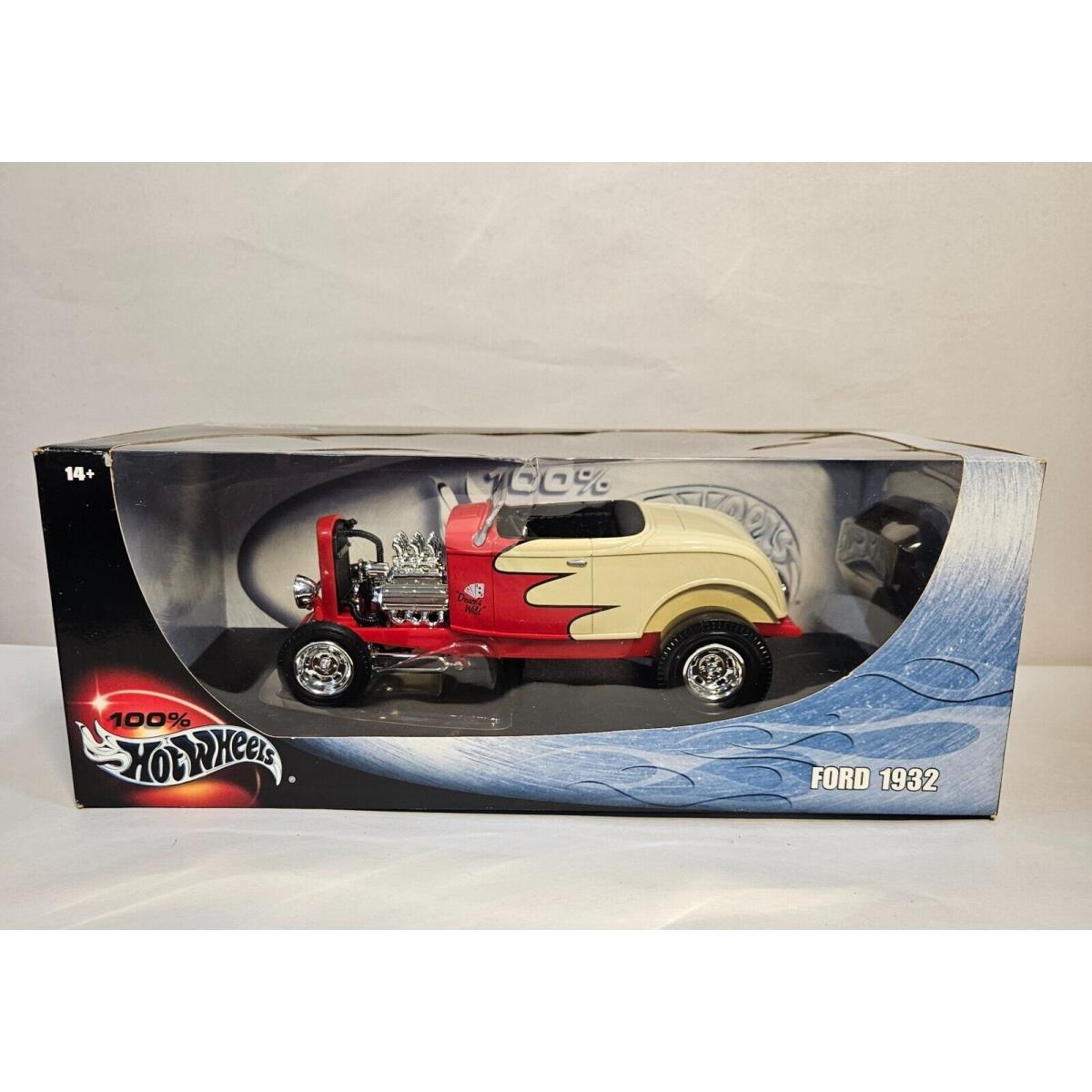 Hot Wheels 1932 Ford Coupe Deuce`s Wild Red Cream 1/18 Scale Die Cast