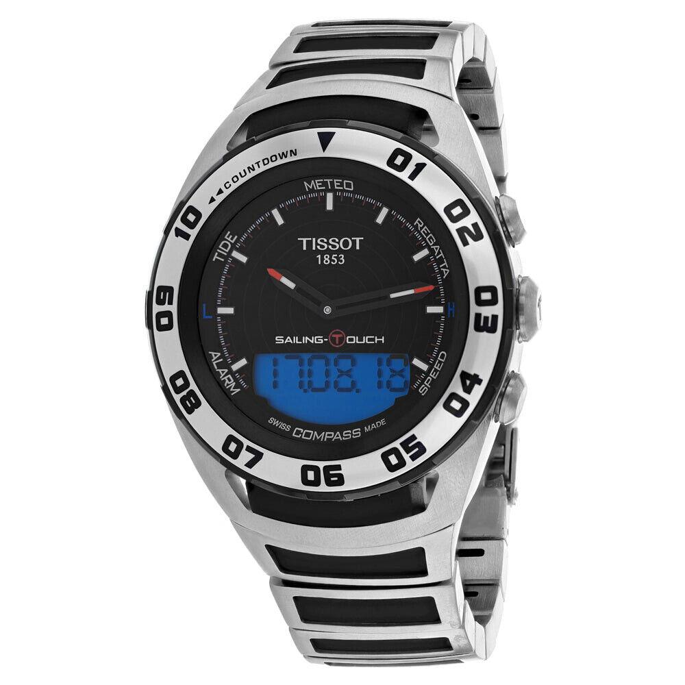 Tissot Mens Sailing Touch Watch Black Dial Stainless Steel T0564202105100