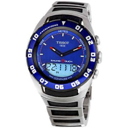 Tissot Sailing Touch Chronograph Men`s Watch T0564202104100 - Blue Dial, Silver Band, Blue Bezel