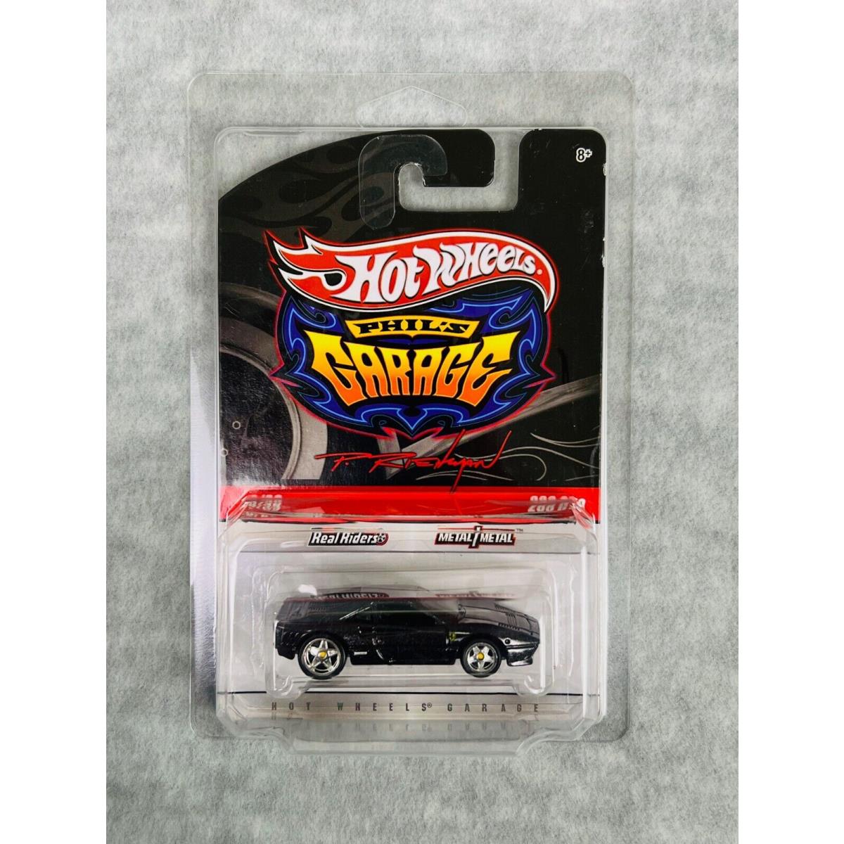 Hot Wheels Real Riders Black Ferrari 288 Gto Phil`s Garage Series HW22