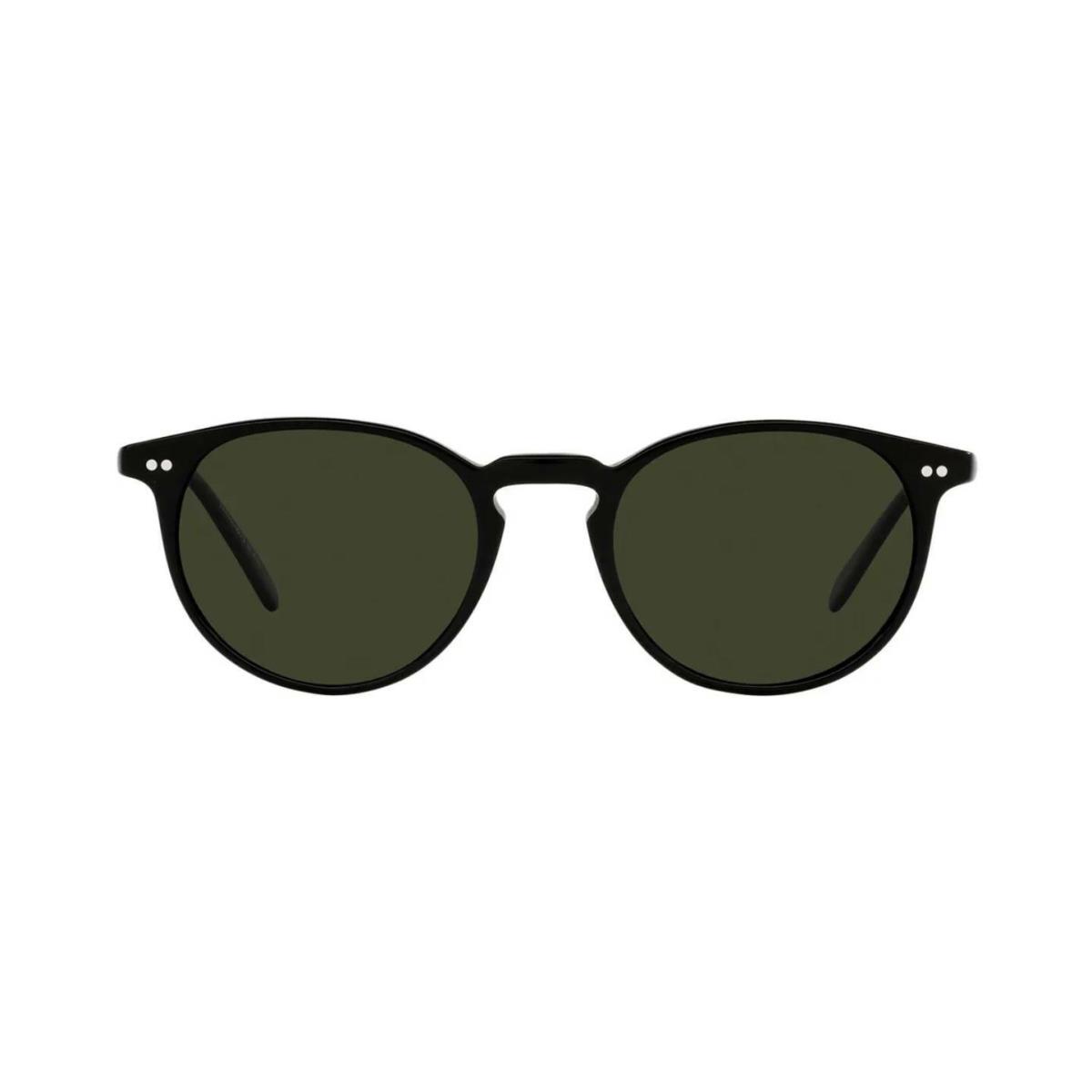 Oliver Peoples Riley Sun 5004SU Black/G-15 Green Polarized 1005/P1 Sunglasses - Frame: Black, Lens: G-15 Green Polarized