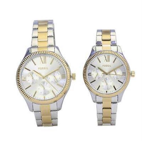 Fossil His and Hers Multifunction Two-tone Stainless Steel Watch Set - BQ2737SET