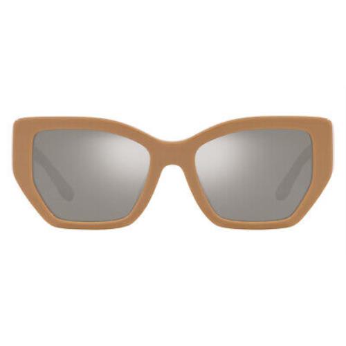 Tory Burch TY7187U Sunglasses Tan Gray Mirrored 53mm