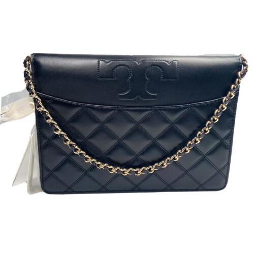 Tory Burch Savannah Large Quilted Smooth Flat Clutch Bag Icolorblack Leather