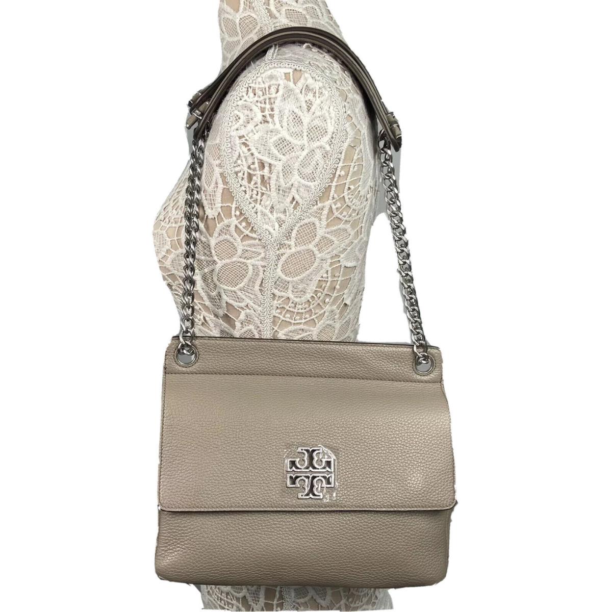 Tory Burch Britten Flap Shoulder Bag Color French Grey