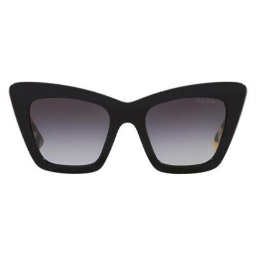 Miu Miu 0MU 01WS Sunglasses Women Black Cat Eye 50mm