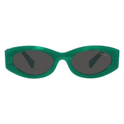Miu Miu MU 11WS Sunglasses Women Green Dark Gray Oval 54mm