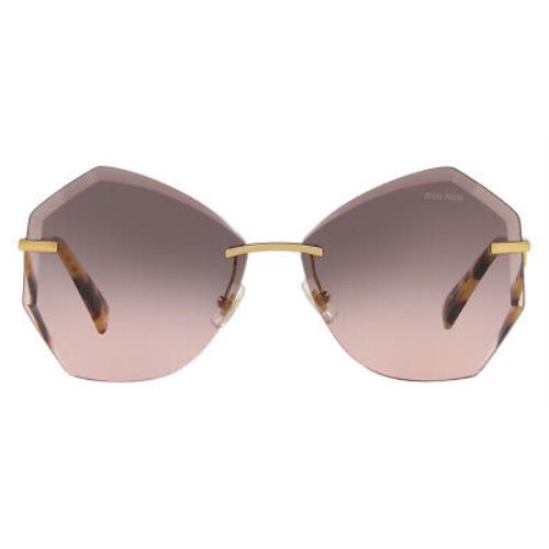 Miu Miu MU 55XS Sunglasses Women Gold Geometric 60mm