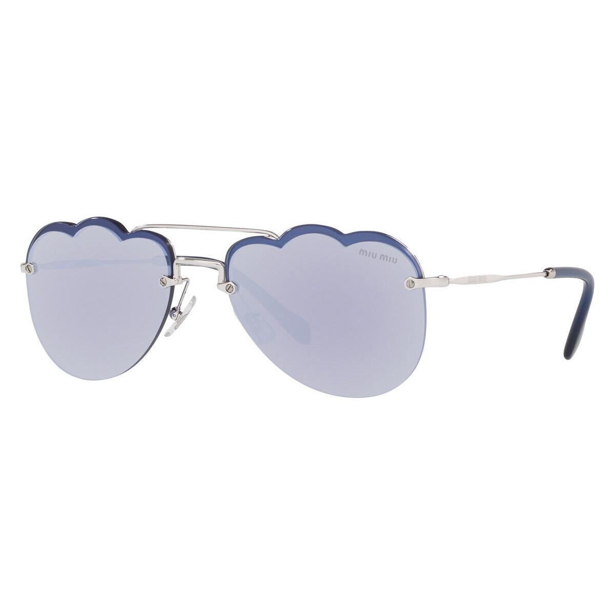 Miu Miu MU 56US Sunglasses Women Silver Geometric 58mm
