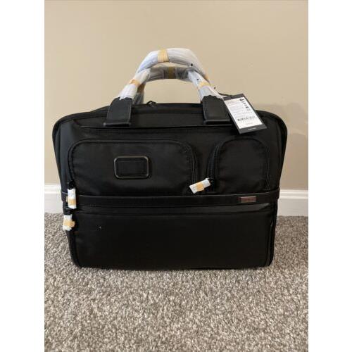 Tumi Alpha 3 Expandable Organizer Laptop Briefcase Large - 117305-1041 - Black