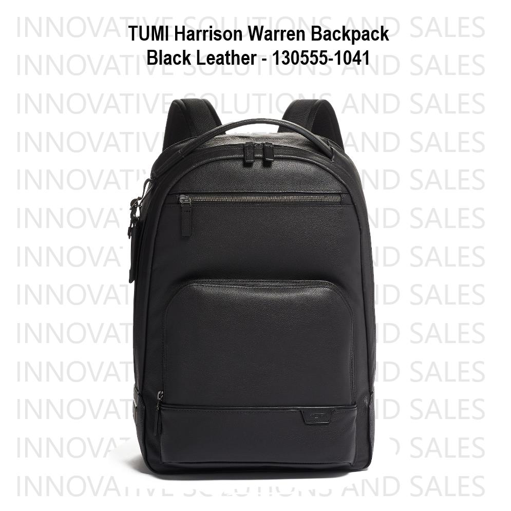 Tumi Harrison Warren Backpack - Black Leather - 130555-1041