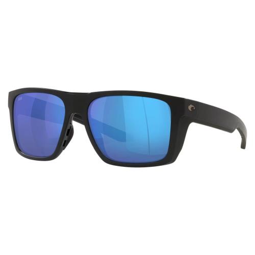 Costa Del Mar Lido Sunglasses Matte Black w/ Blue Mirror Polarized Glass Lens