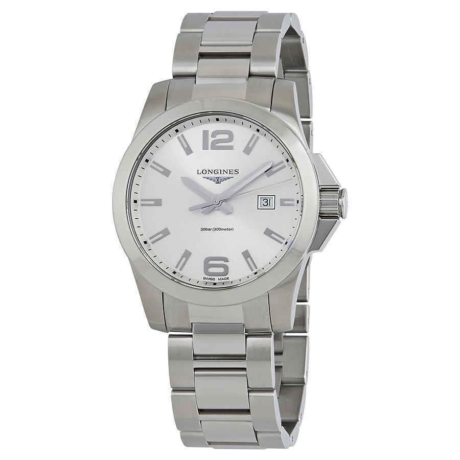 Longines Conquest Silver Dial Stainless Steel Men`s 43mm Watch L37604766