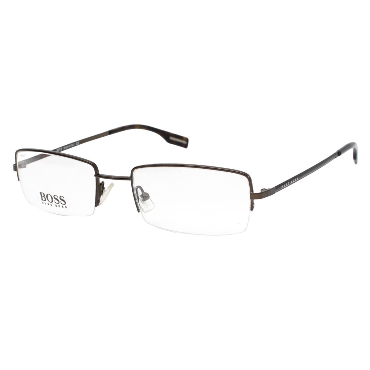 Hugo Boss 0366/U C6I Brown Men`s Half Rimless Eyeglasses 52-19-140 W/case