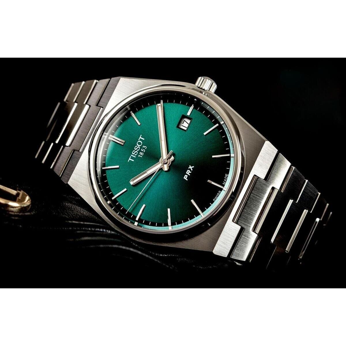 Tissot Men`s Prx Green Dial Quartz 40mm Watch T137.410.11.091.00